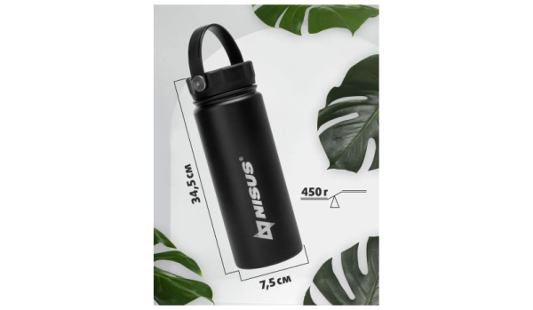 Термобутылка Nisus NA.SW-18-B (три крышки) черный Термобутылка Nisus NA.SW-18-B (три крышки) черный